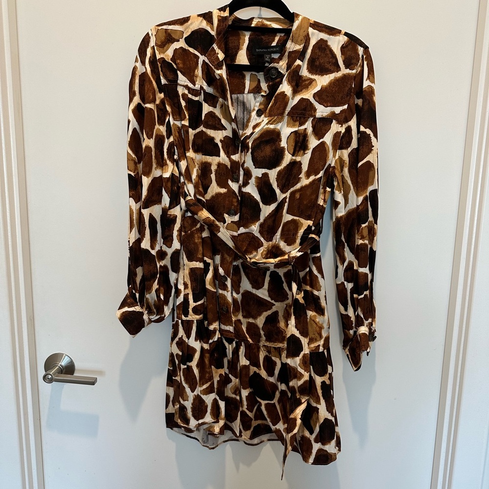 Banana Republic Animal Print Belted Dress